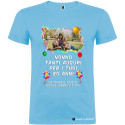 T-SHIRT PERSONALIZZATA TANTI AUGURI COMPLEANNO COLORE AZZURRO