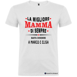 T-shirt personalizzata per la festa della mamma La migliore mamma di sempre bianco