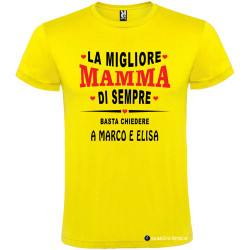 T-shirt personalizzata per la festa della mamma La migliore mamma di sempre giallo