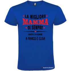 T-shirt personalizzata per la festa della mamma La migliore mamma di sempre blu royal
