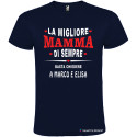 T-shirt personalizzata per la festa della mamma La migliore mamma di sempre blu navy
