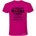 T-shirt personalizzata per la festa della mamma La migliore mamma di sempre fucsia