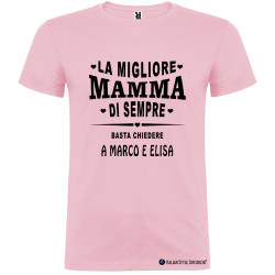 T-shirt personalizzata per la festa della mamma La migliore mamma di sempre rosa