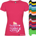 T-SHIRT MAMMA FEMMINUCCIA BABY IS COMING PREMAMAN