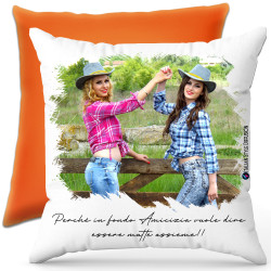 Cuscino personalizzato crazy friend amicizia Italian Style Diffusion ® colore arancio