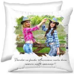 Cuscino personalizzato crazy friend amicizia Italian Style Diffusion ® colore bianco