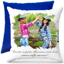 Cuscino personalizzato crazy friend amicizia Italian Style Diffusion ® colore blu royal