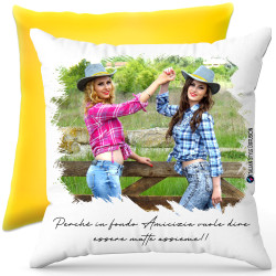 Cuscino personalizzato crazy friend amicizia Italian Style Diffusion ® colore giallo