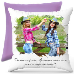 Cuscino personalizzato crazy friend amicizia Italian Style Diffusion ® colore lilla