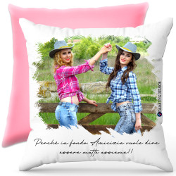 Cuscino personalizzato crazy friend amicizia Italian Style Diffusion ® colore rosa