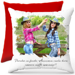 Cuscino personalizzato crazy friend amicizia Italian Style Diffusion ® colore rosso