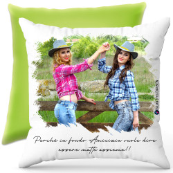 Cuscino personalizzato crazy friend amicizia Italian Style Diffusion ® colore verde chiaro