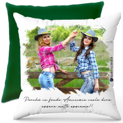 Cuscino personalizzato crazy friend amicizia Italian Style Diffusion ® colore verde scuro