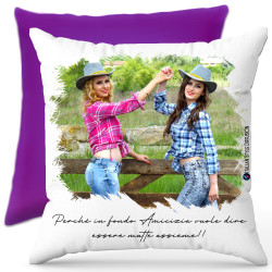 Cuscino personalizzato crazy friend amicizia Italian Style Diffusion ® colore viola