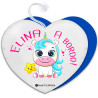 MINI CUSCINO CUORE PERSONALIZZATO AUTO UNICORNO COLORE BLU