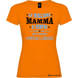 Maglietta personalizzata la miglior mamma di sempre arancione