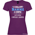 Maglietta personalizzata la miglior mamma di sempre viola