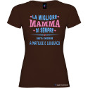 Maglietta personalizzata la miglior mamma di sempre marrone