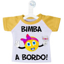 MINI T-SHIRT BIMBA A BORDO SMILE EMOJI COLORE ARANCIO COLORE GIALLO