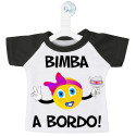 MINI T-SHIRT BIMBA A BORDO SMILE EMOJI COLORE ARANCIO COLORE NERO