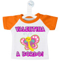 MINI T-SHIRT AUTO BIMBO A BORDO FARFALLA COLORE COLORE ARANCIO