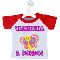 MINI T-SHIRT AUTO BIMBO A BORDO FARFALLA COLORE ROSSO
