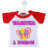 MINI T-SHIRT AUTO BIMBO A BORDO FARFALLA COLORE ROSSO