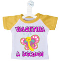 MINI T-SHIRT AUTO BIMBO A BORDO FARFALLA COLORE GIALLO