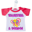 MINI T-SHIRT AUTO BIMBO A BORDO FARFALLA COLORE ROSA