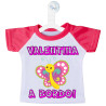 MINI T-SHIRT AUTO BIMBO A BORDO FARFALLA COLORE ROSA