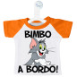 Mini T-shirt Auto Bimbo Bimba a Bordo Gatto Tom