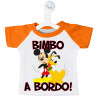 MINI T-SHIRT AUTO BIMBO BIMBA A BORDO MICKEY E PLUTO COLORE ARANCIO