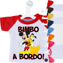 MINI T-SHIRT AUTO BIMBO BIMBA A BORDO MICKEY E PLUTO