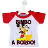 MINI T-SHIRT AUTO BIMBO BIMBA A BORDO MICKEY E PLUTO COLORE ROSSO