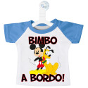 MINI T-SHIRT AUTO BIMBO BIMBA A BORDO MICKEY E PLUTO COLORE AZZURRO