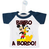 MINI T-SHIRT AUTO BIMBO BIMBA A BORDO MICKEY E PLUTO COLORE BLU