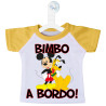 MINI T-SHIRT AUTO BIMBO BIMBA A BORDO MICKEY E PLUTO COLORE GIALLO