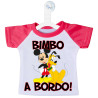 MINI T-SHIRT AUTO BIMBO BIMBA A BORDO MICKEY E PLUTO COLORE ROSA