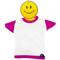 MINI T-SHIRT PER AUTO BIMBO A BORDO BICOLORE CON SMILE COLORE ROSA FUCSIA