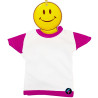 MINI T-SHIRT PER AUTO BIMBO A BORDO BICOLORE CON SMILE COLORE ROSA FUCSIA