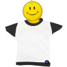 MINI T-SHIRT PER AUTO BIMBO A BORDO BICOLORE CON SMILE COLORE NERO