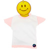 MINI T-SHIRT PER AUTO BIMBO A BORDO BICOLORE CON SMILE COLORE ROSA