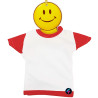 MINI T-SHIRT PER AUTO BIMBO A BORDO BICOLORE CON SMILE COLORE ROSSO