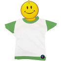 MINI T-SHIRT PER AUTO BIMBO A BORDO BICOLORE CON SMILE COLORE VERDE