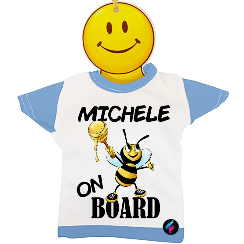 Mini t-shirt bimbo a bordo ape auto con smile