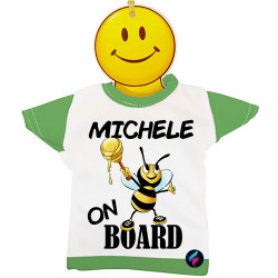 Mini t-shirt bimbo a bordo ape auto con smile colore verde