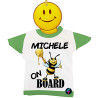 Mini t-shirt bimbo a bordo ape auto con smile colore verde