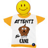 Mini t-shirt per auto bimbo a bordo attenti al cane colore arancio