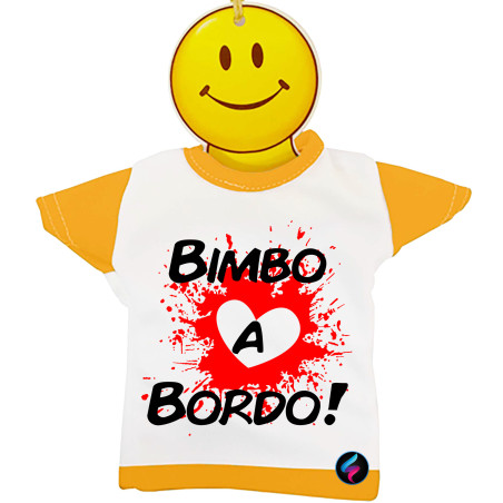 Mini t-shirt auto bimbo a bordo cuore grafite Italian Style Diffusion® colore arancio