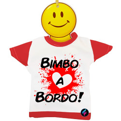Mini t-shirt auto bimbo a bordo cuore grafite Italian Style Diffusion® colore rosso